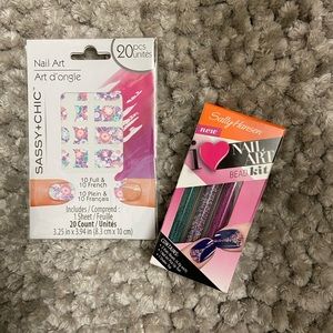 Nail art beads and decals